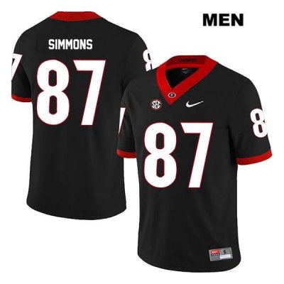 Men's Georgia Bulldogs NCAA #87 Tyler Simmons Nike Stitched Black Legend Authentic College Football Jersey NPF8354JJ